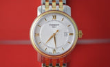 Tissot T Classic Bridgeport Silver Dial Two Tone Mesh Gelang Jam Tangan Untuk Pria - T097.410.22.038.00