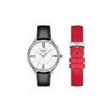 Tissot Bella Ora Jam Tangan Tali Kulit Hitam Dial Putih Bulat Untuk Wanita - T103.210.16.018.00