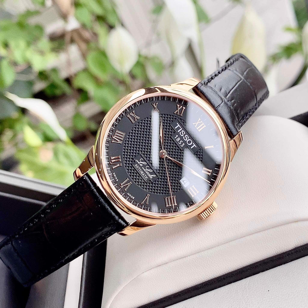 Tissot T Classic Le Locle Automatic Black Dial Black Leather Strap