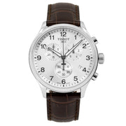 Tissot T Sport Chrono XL Classic Silver Dial Brown Leather Strap Watch For Men - T116.617.16.037.00