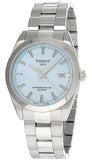 Tissot Gentleman Powermatic 80 Silicium Ice Blue Silver Steel Strap Watch For Men - T127.407.11.351.00