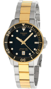 Tissot Seastar 1000 Black Dial Two Tone Steel Strap Watch for Women - T120.210.22.051.00