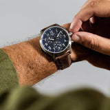 Tissot Chrono XL Vintage Blue Dial Brown Leather Strap Watch For Men - T116.617.16.042.00