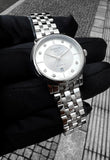 Tissot Carson Premium Automatic Lady Diamonds White Dial Silver Steel Strap Watch for Women - T122.207.11.036.00