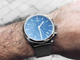 Tissot PR 100 Chronograph Blue Dial Silver Mesh Bracelet Watch for Men - T101.417.11.041.00