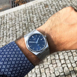 Tissot T Classic PRX Blue Dial Silver Steel Strap Watch For Men - T137.410.11.041.00
