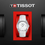 Tissot Couturier Jam Tangan Wanita Tali Kulit Putih Dial Perak untuk Wanita - T035.210.16.011.00