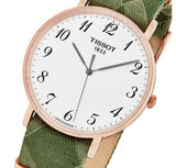 Tissot T Classic Everytime White Dial Green Nylon Strap Watch for Men - T109.610.38.032.00