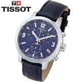 Tissot PRC 200 Chronograph Blue Dial Jam Tangan Tali Kulit Biru Untuk Pria - T055.417.16.047.00