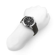 Tissot Gentleman Powermatic 80 Silicium Black Dial Brown Leather Strap Watch For Men - T127.407.16.051.01