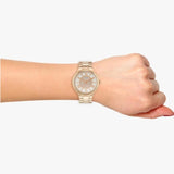 Guess Madison Diamonds White Dial Rose Gold Steel Strap Watch for Women - W0637L3