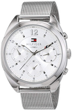 Tommy Hilfiger Mia Silver Dial Silver Mesh Bracelet Watch for Men - 1781628