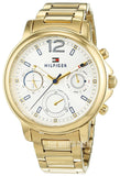 Tommy Hilfiger Claudia White Dial Gold Steel Strap Watch for Women - 1781742