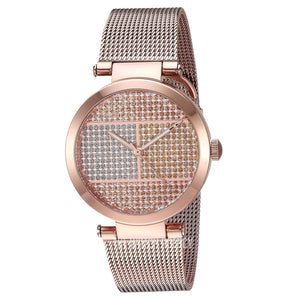 Tommy Hilfiger Lynn Crystals Rose Gold Dial Rose Gold Mesh Strap Watch For Women - 1781868