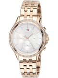 Tommy Hilfiger Ari Diamonds Silver Dial Rose Gold Steel Strap Watch for Women - 1781978