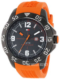 Tommy Hilfiger Cole Black Dial Orange Rubber Strap Watch for Men - 1790985