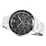 Tommy Hilfiger Luke Chronograph Quartz Black Dial Silver Steel Strap Watch for Men - 1791104