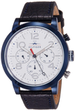 Tommy Hilfiger Jake Multi Function Quartz White Dial Black Leather Strap Watch for Men - 1791235