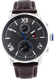 Tommy Hilfiger Alden Quartz Black Dial Brown Leather Strap Watch for Men - 1791309