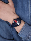 Tommy Hilfiger Denim Quartz Blue Dial Blue Rubber Strap Watch for Men - 1791322