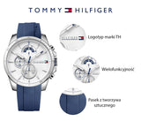 Tommy Hilfiger Decker Quartz White Dial Blue Rubber Strap Watch for Men - 1791349