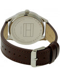 Tommy Hilfiger Damon Quartz White Dial Brown Leather Strap Watch for Men - 1791418