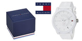 Tommy Hilfiger Denim Analog White Dial White Rubber Strap Watch for Men - 1791481