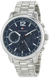 Tommy Hilfiger London Chronograph Quartz Blue Dial Silver Steel Strap Watch for Men - 1791534