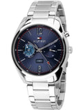 Tommy Hilfiger Deacan Blue Dial Silver Steel Strap Watch for Men - 1791551