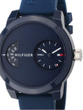 Tommy Hilfiger Denim Blue Dial Blue Rubber Strap Watch for Men - 1791556