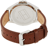 Tommy Hilfiger Multi Function Quartz White Dial Brown Leather Strap Watch for Men - 1791614