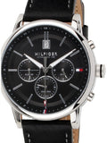 Tommy Hilfiger Kyle Quartz Black Dial Black Leather Strap Watch for Men - 1791630