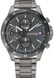 Tommy Hilfiger Bank Grey Dial Grey Steel Strap Watch for Men - 1791719