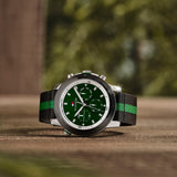 Tommy Hilfiger Troy Chronograph Green Dial Two Tone Nylon Strap Watch For Men - 1792107