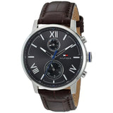 Tommy Hilfiger Alden Quartz Black Dial Brown Leather Strap Watch for Men - 1791309