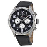 Tommy Hilfiger Sport Chronograph Black Dial Black Leather Strap Watch for Men - 1791050