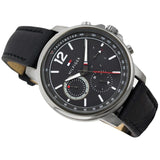 Tommy Hilfiger London Chronograph Grey Dial Black Leather Strap Watch for Men - 1791533