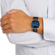 Tommy Hilfiger Cooper Blue Dial Brown Leather Strap Watch for Men - 1791508