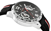 Tommy Hilfiger Decker Quartz Black Dial Black Rubber Strap Watch for Men - 1791473