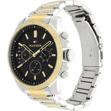 Tommy Hilfiger Decker Chronograph Black Dial Two Tone Steel Strap Watch for Men - 1791559