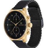 Tommy Hilfiger Chase Quartz Black Dial Black Mesh Bracelet Watch for Men - 1791580