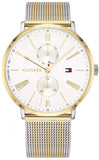 Tommy Hilfiger Jenna Quartz White Dial Two Tone Mesh Bracelet Watch for Women  - 1782074