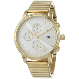 Tommy Hilfiger Blake White Dial Gold Steel Strap Watch for Women - 1781905