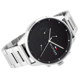 Tommy Hilfiger Chase Quartz Black Dial Silver Steel Strap Watch For Men - 1791485