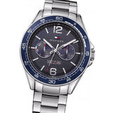 Tommy Hilfiger Erik Chronograph Blue Dial Silver Steel Strap Watch for Men - 1791366