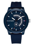 Tommy Hilfiger Denim Quartz Blue Dial Blue Rubber Strap Watch for Men - 1791482