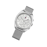 Tommy Hilfiger Mia Silver Dial Silver Mesh Bracelet Watch for Men - 1781628