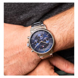 Tommy Hilfiger Tyson Chronograph Blue Dial Silver Steel Strap Watch For Men - 1710588