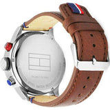 Tommy Hilfiger Trent Quartz Blue Dial Brown Leather Strap Watch for Men - 1791066