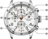 Tommy Hilfiger Trent Multi Function White Dial Silver Steel Strap Watch for Men - 1791140